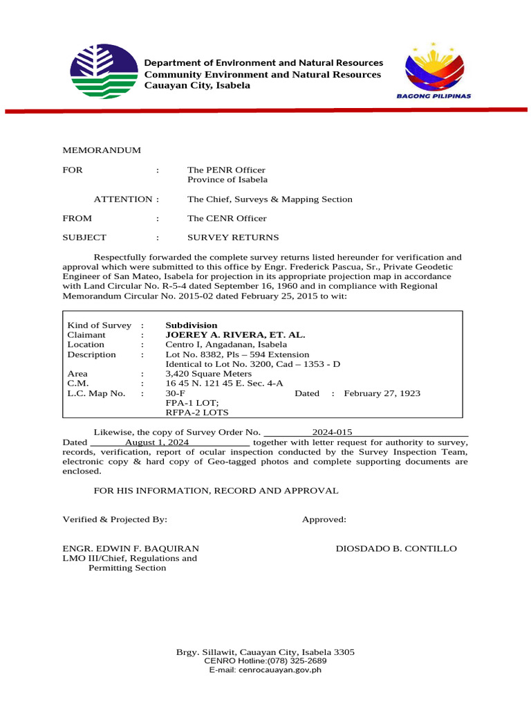 Survey Returns for Isabela Properties | PDF | Science & Mathematics