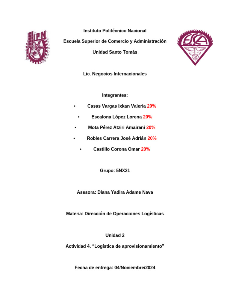 Logística de Aprovisionamiento Eficiente | PDF | Logística | Cadena de ...