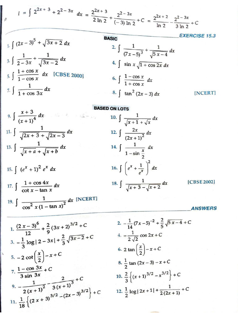 Integration Ex 1,2,3 | PDF