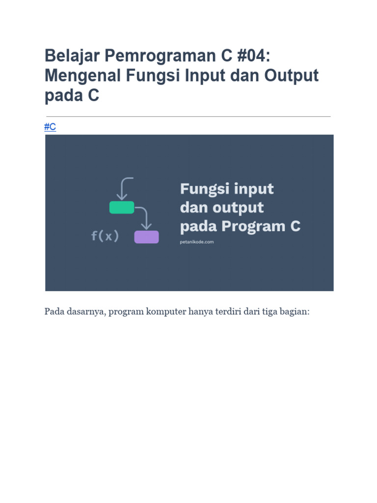 Perintah Input Dan Output | PDF