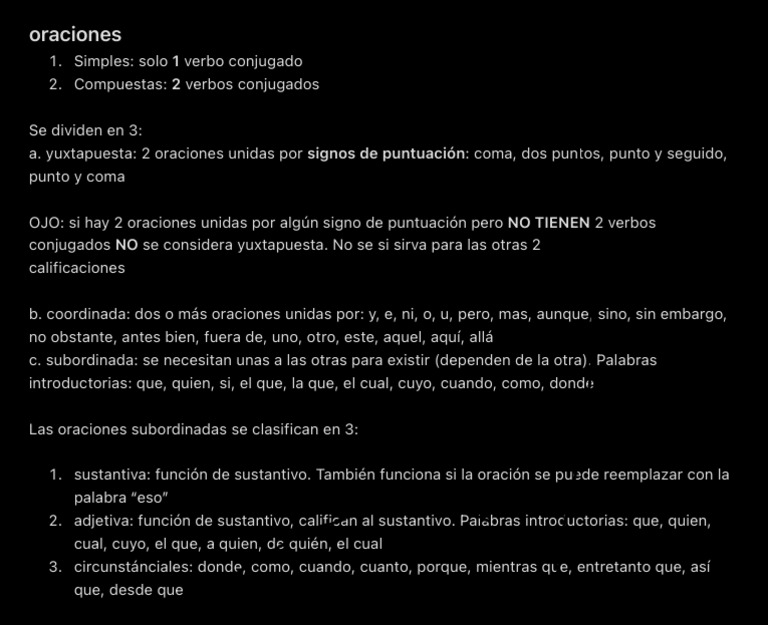 Tipos de Oraciones en Gramática | PDF | Artes del Lenguaje y ...