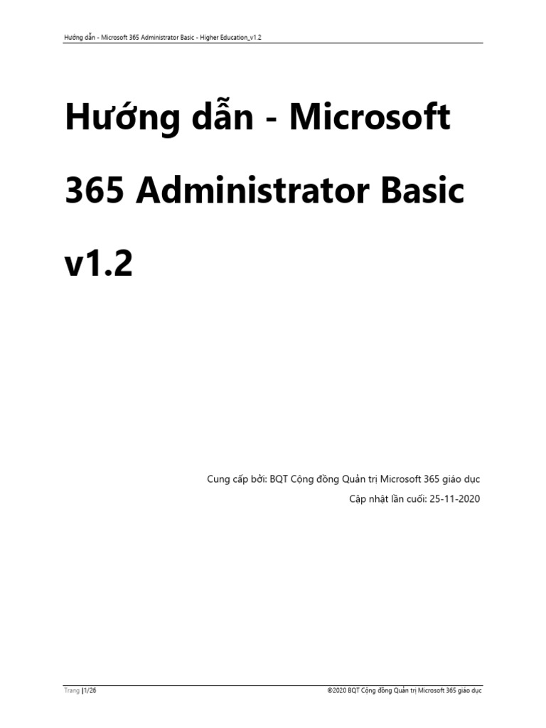 Huong Dan - Microsoft 365 Administrator Basic - Higher Education - v1.2 ...