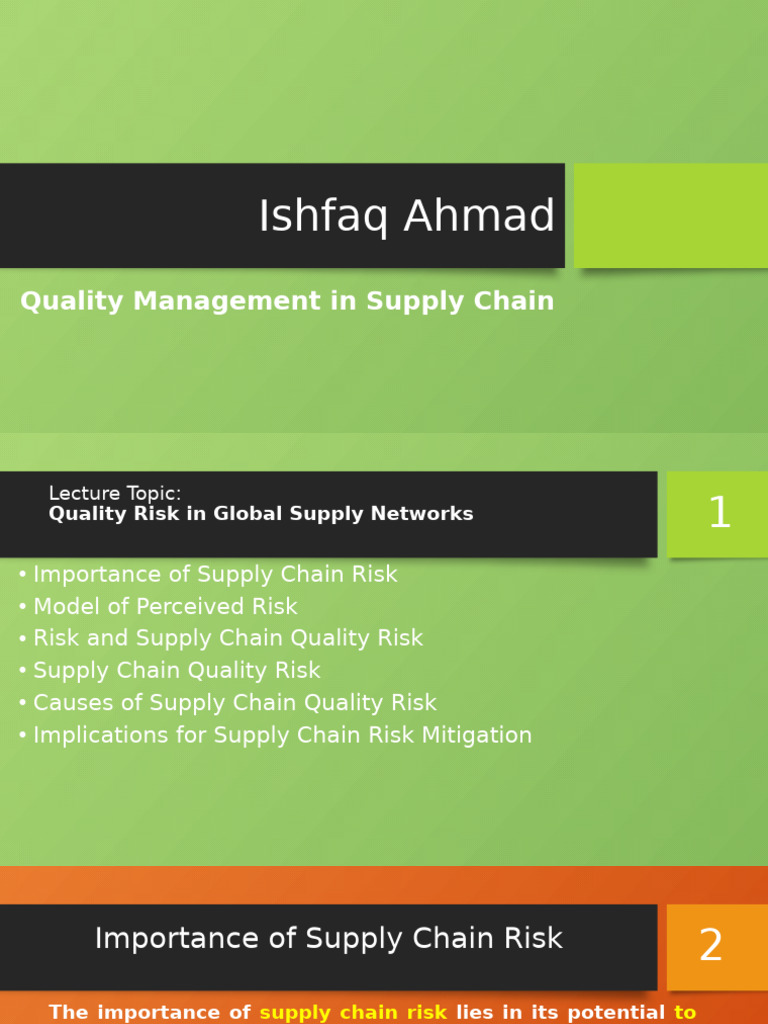Lec 21 - 22 - Quality Risk in Global Supply Networks | PDF | Supply ...