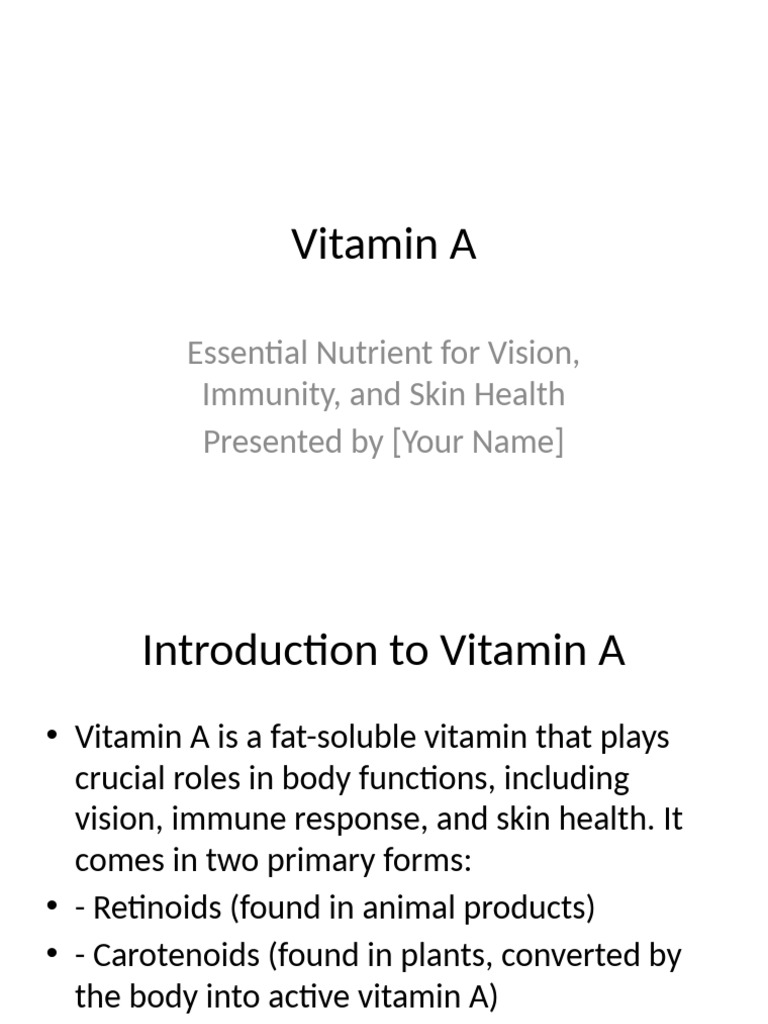 Enhanced Vitamin A Presentation | PDF | Vitamin A | Vitamin