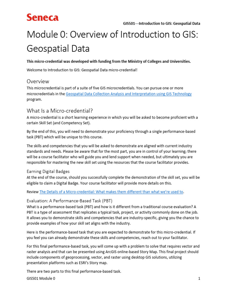 Introduction to GIS Micro-Credential Guide | PDF | Geographic ...
