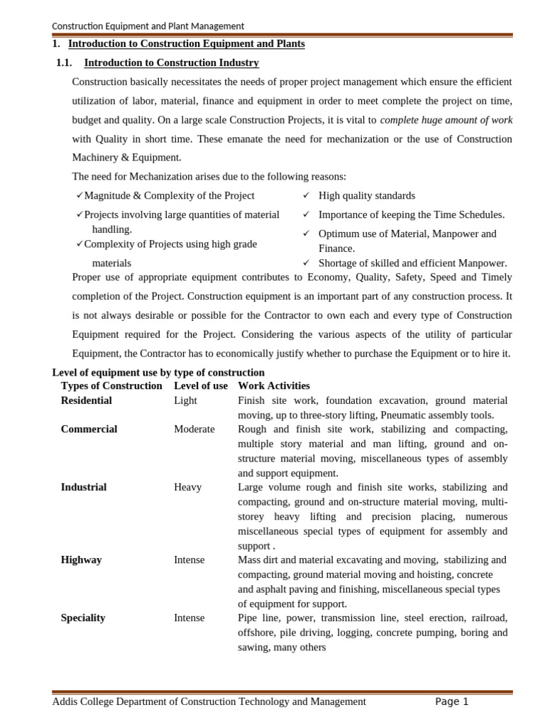 Construction Equipment Management Guide | PDF | Soil | Heavy Equipment