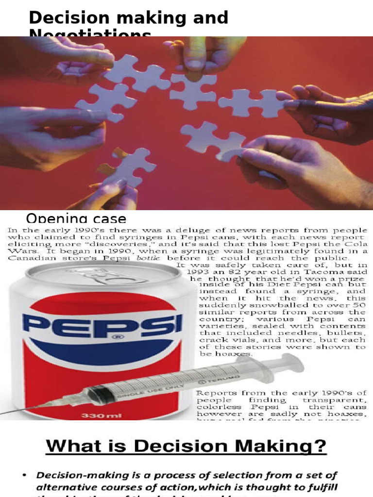 Decision Making and Negotiation Strategies | PDF