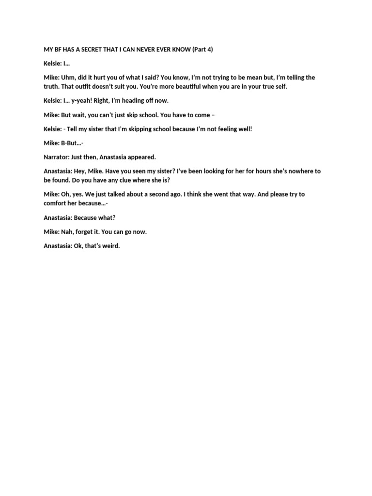 Kelsie's Secret School Dilemma | PDF