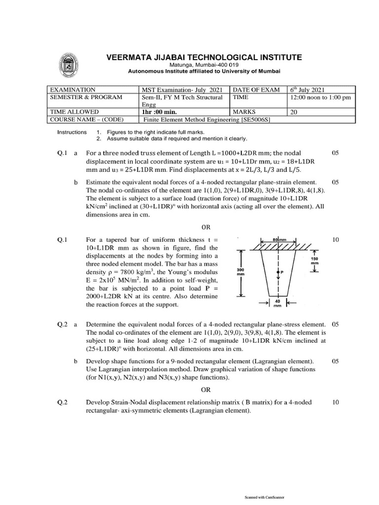 FEM - MST Solution Sanmaan | PDF