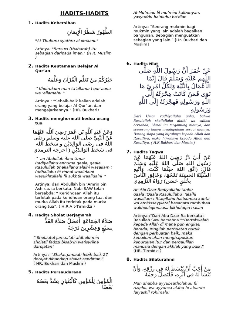 Hadits Keutamaan dalam Islam | PDF