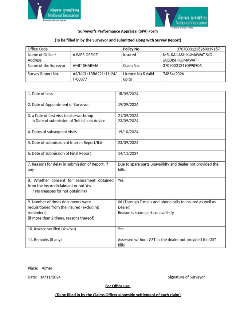 Surveyor Performance Appraisal Form | PDF | Finance & Money Management ...