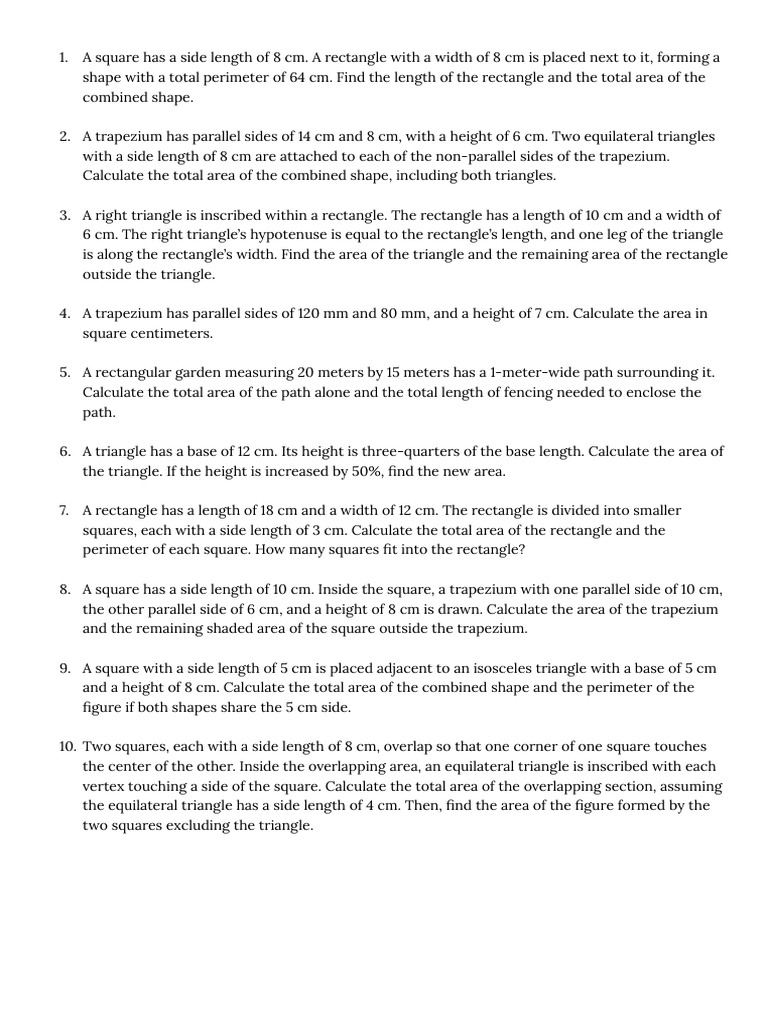 Area X Perimeter Advanced | PDF | Area | Triangle