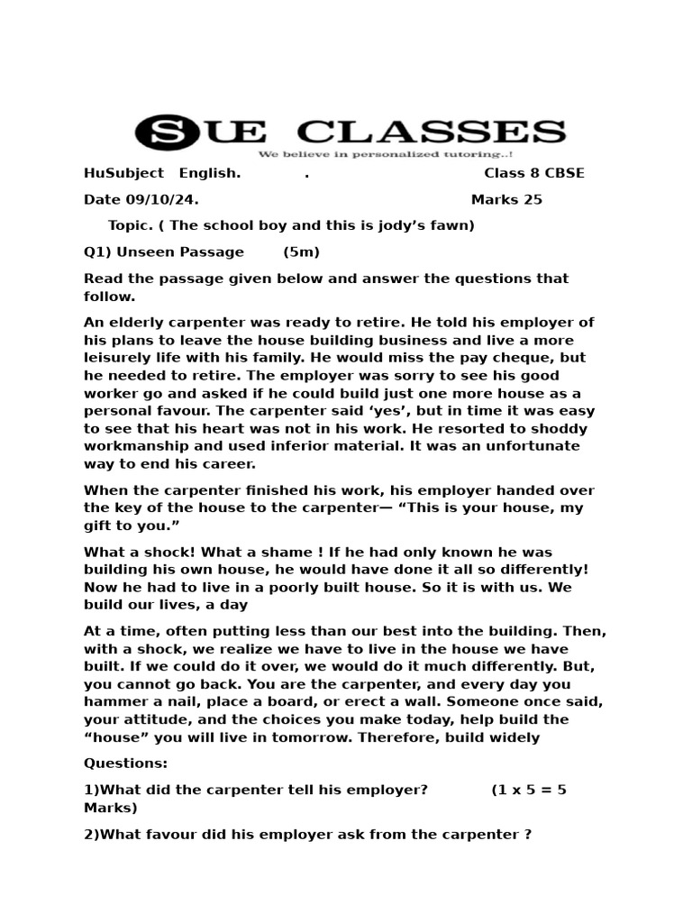English class 8 cbse pdf