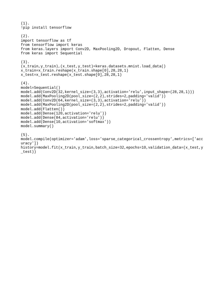 MNIST CNN Model with Keras | PDF