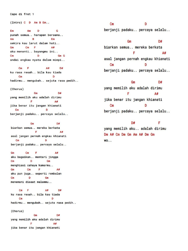 Jangan Khianati - Azlan Type Writer | PDF