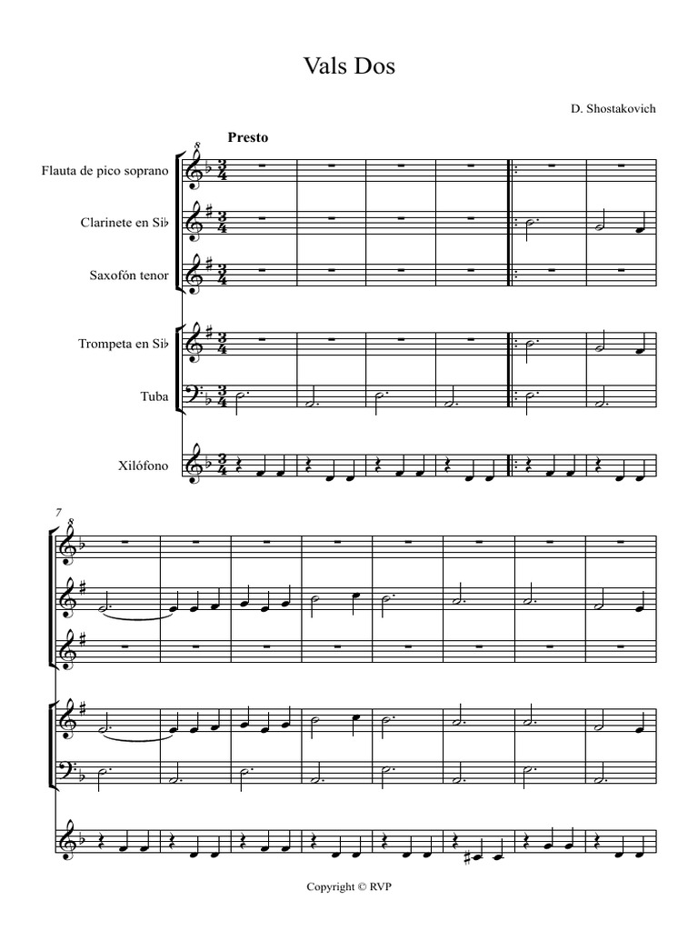 Vals Dos - Partitura y Partes | PDF | Échecs | Ouverture (échecs)