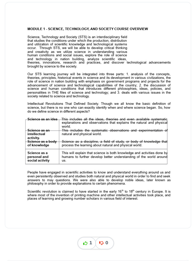 Science, Technology, and Society Overview | PDF | Science | Falsifiability