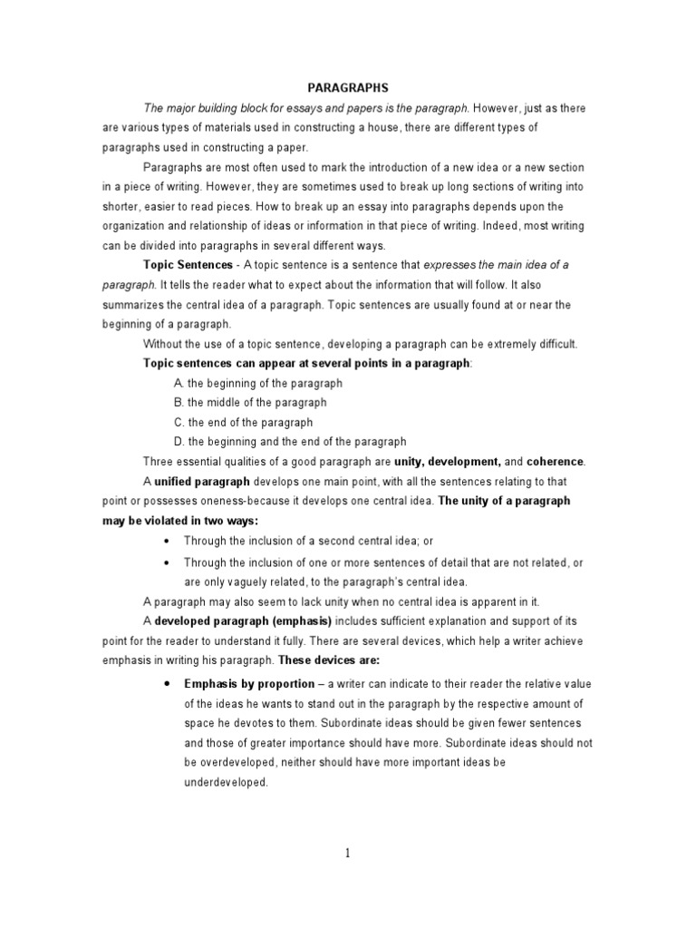 Understanding Paragraph Structure and Types | PDF | Essays | Paragraph