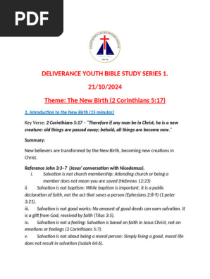 Deliverance Youth Bible Study Series 1