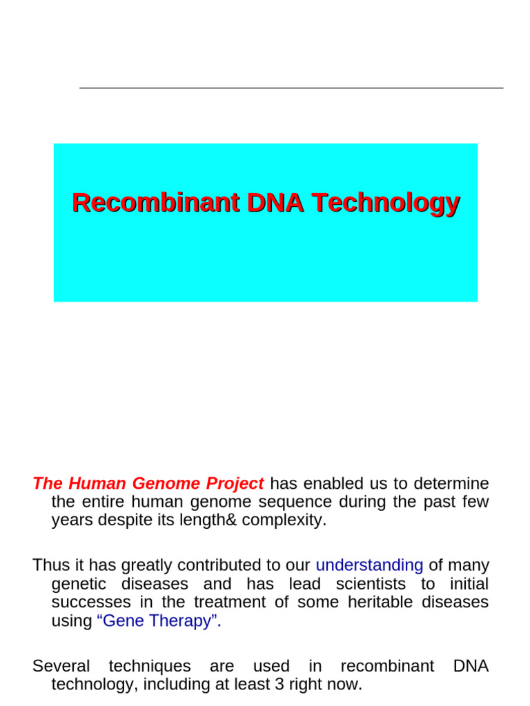 Principles of Recombinant DNA Technology | PDF | Plasmid | Molecular ...