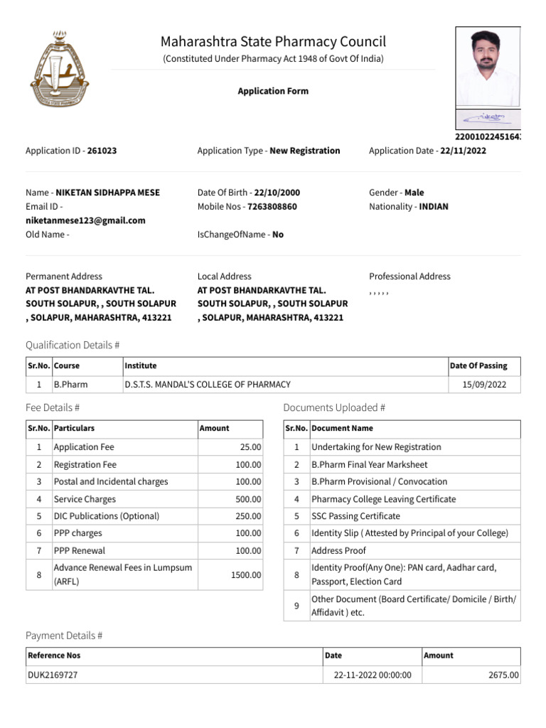 MSPC New Registration Undertaking Form | PDF | Government And Personhood