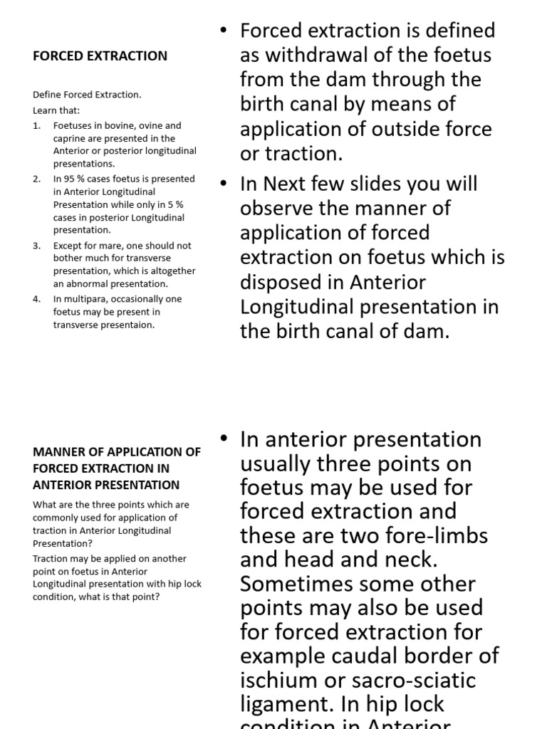Forced Extraction Techniques in Bovine | PDF | Pelvis | Hip