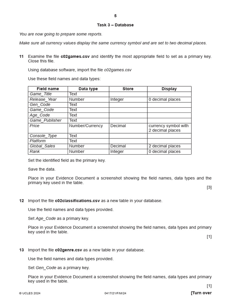 Database Report Preparation Guide | PDF | Comma Separated Values | Data ...