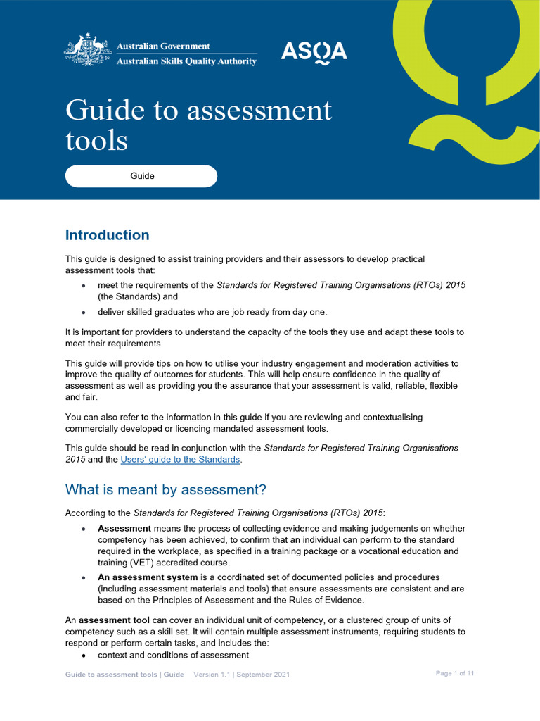 Assessment Tools Development Guide | PDF | Educational Assessment ...