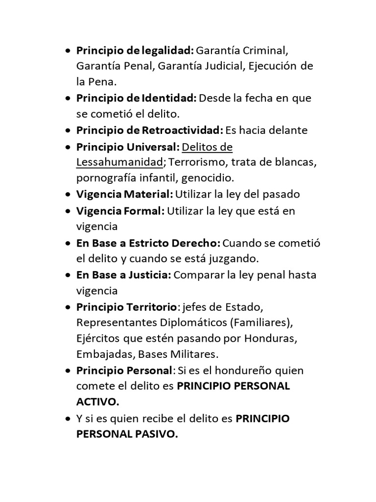 Principios del Derecho Penal en Honduras | PDF | Ciencias sociales ...