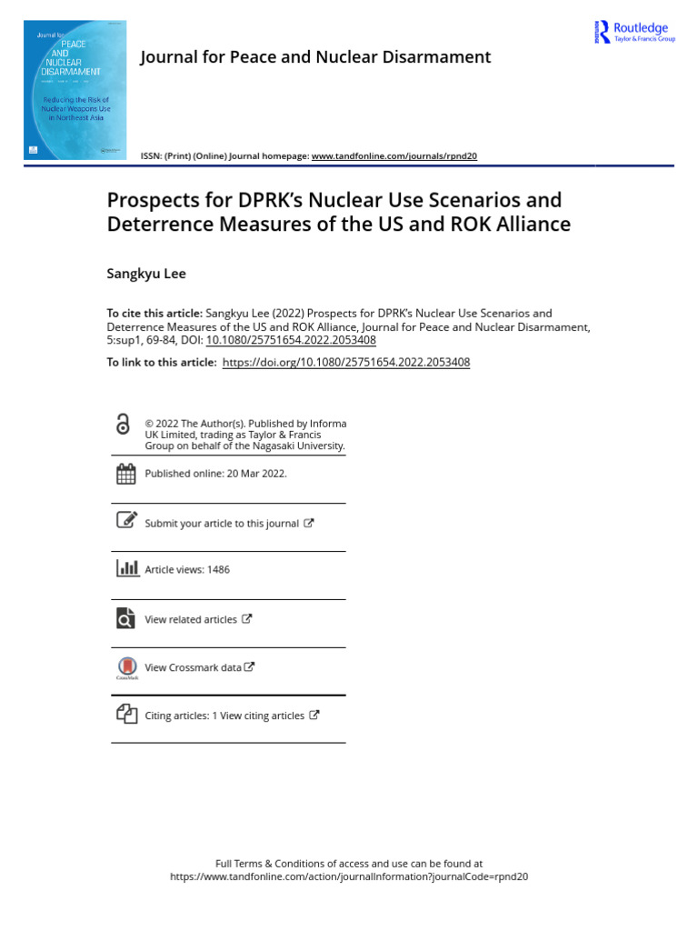 DPRK Nuclear Use Scenarios & US-ROK Deterrence | PDF | Nuclear Weapons ...