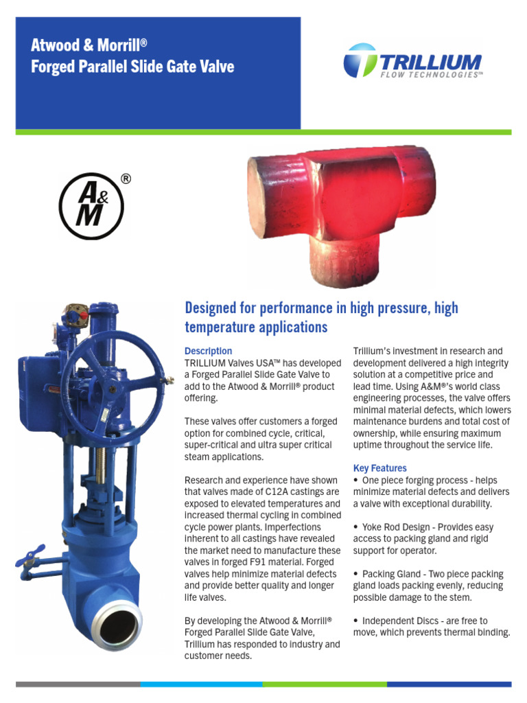 Atwood & Morrill®Forged Parallel Slide Gate Valve | PDF | Valve ...