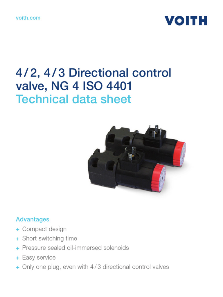 NG 4 ISO 4401 Directional Valve Specs | PDF | Valve | Equipment