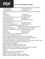 Unit-2 Self Management Skills Class 9 MCQ | PDF | Self Awareness | Self ...