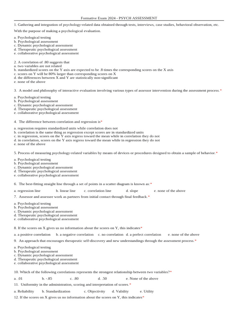 Example Of Formative Exam