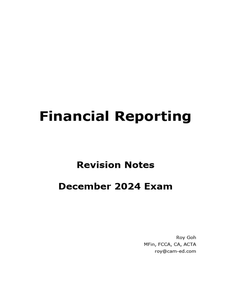 Financial Reporting Exam Revision Notes | PDF | International Financial ...
