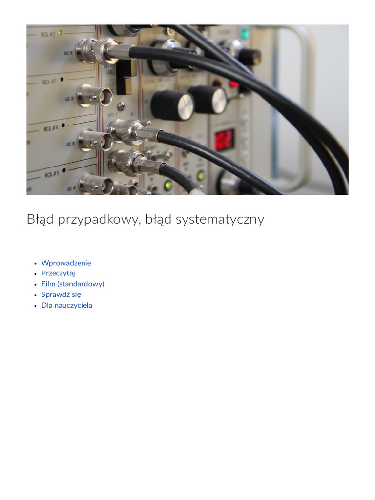 Blad Przypadkowy Blad Systematyczny 4 | PDF