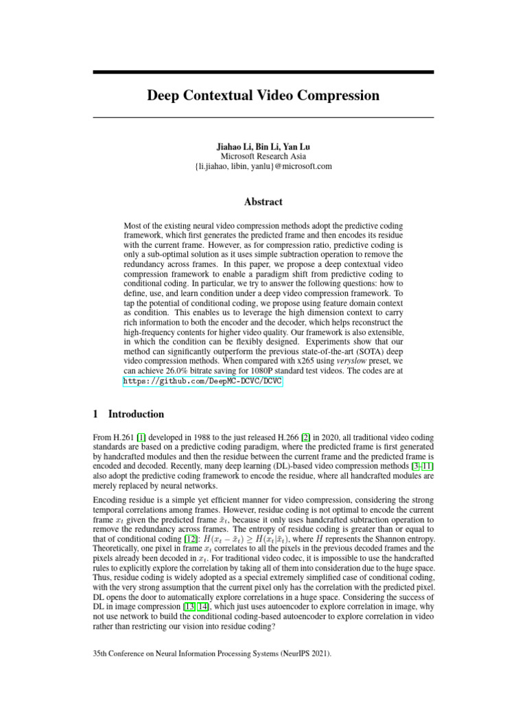 neurips-2021-deep-contextual-video-compression-paper-pdf-data