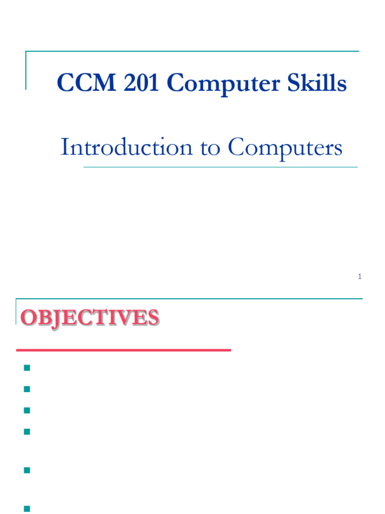 Introduction to Computer Skills Basics | PDF | Read Only Memory ...