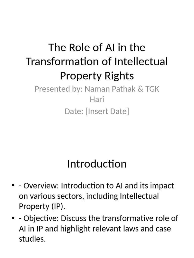 AI's Impact on Intellectual Property Rights | PDF | Intellectual ...