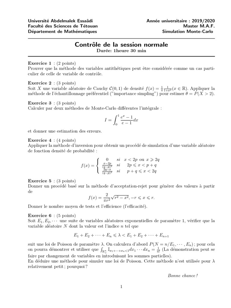 Simulation avec la méthode de Monte-Carlo | PDF | Méthode de Monte ...