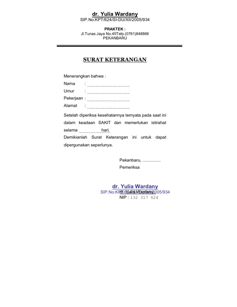 Surat Keterangan Sakit