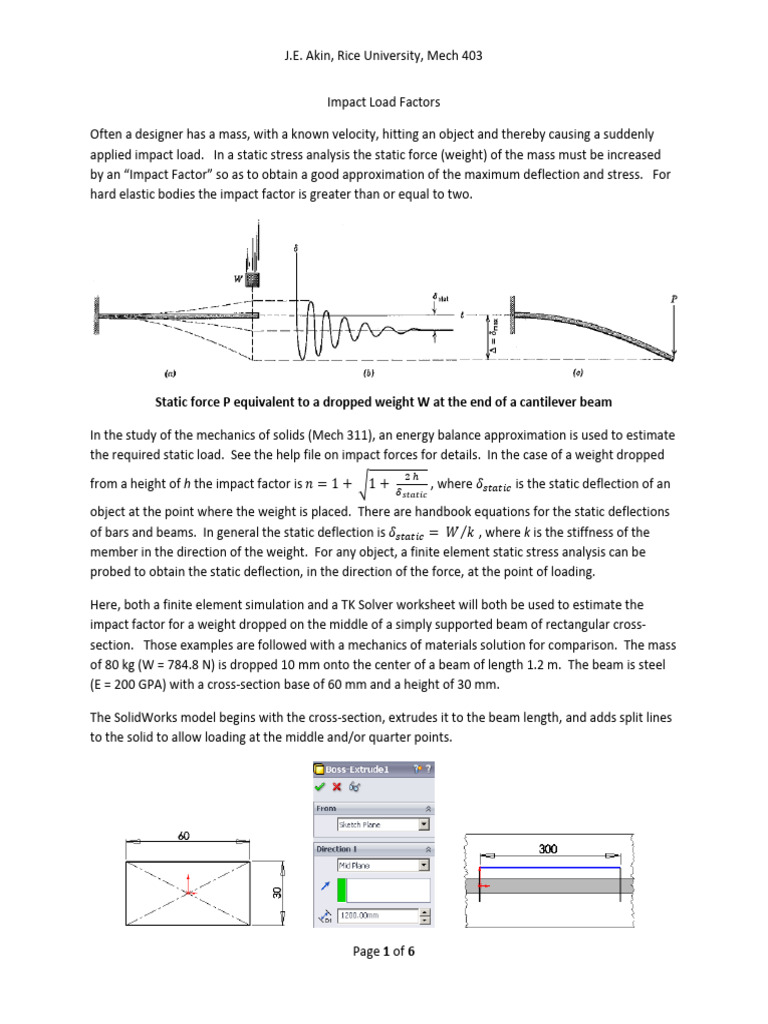 Impact Load Factors in Beam Analysis | PDF | Beam (Structure) | Stress ...