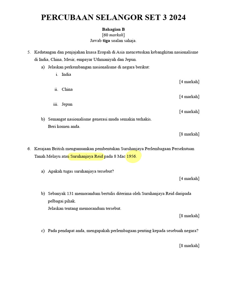 2024 K2 Soalan Trial Selangor Set 3 | PDF