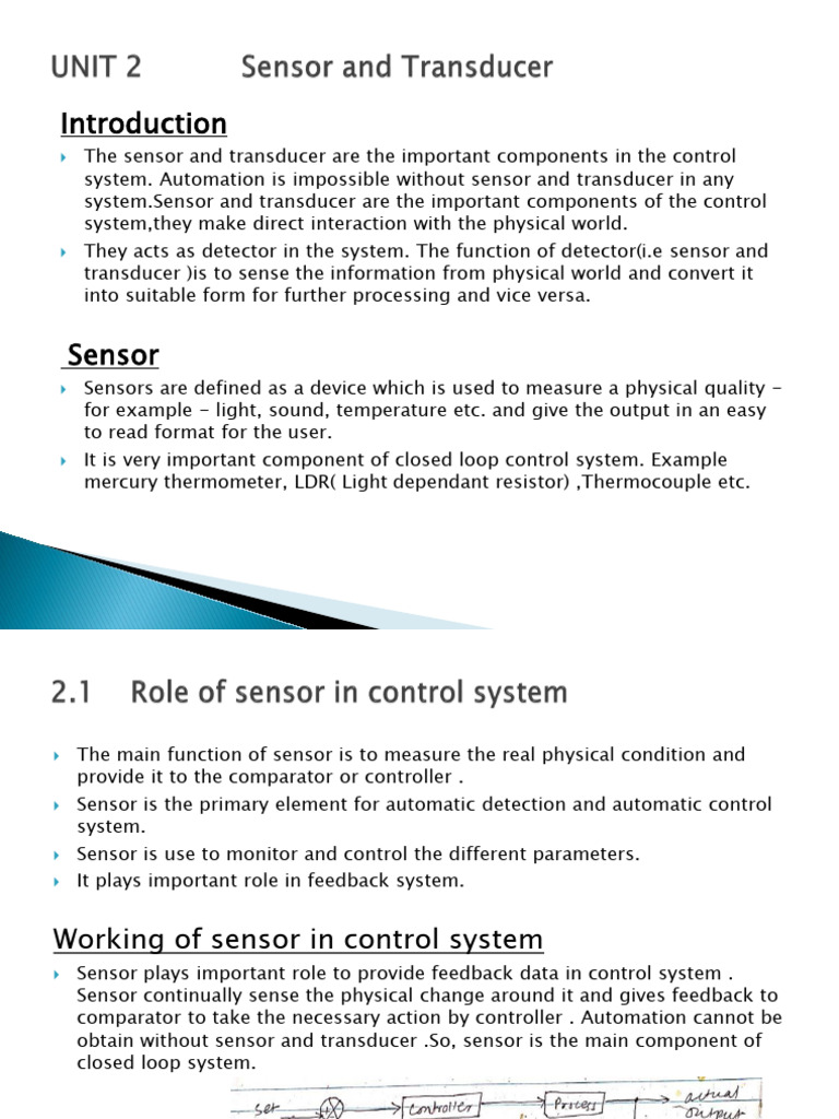 Understanding Sensors and Transducers | PDF | Sensor | Electrical ...