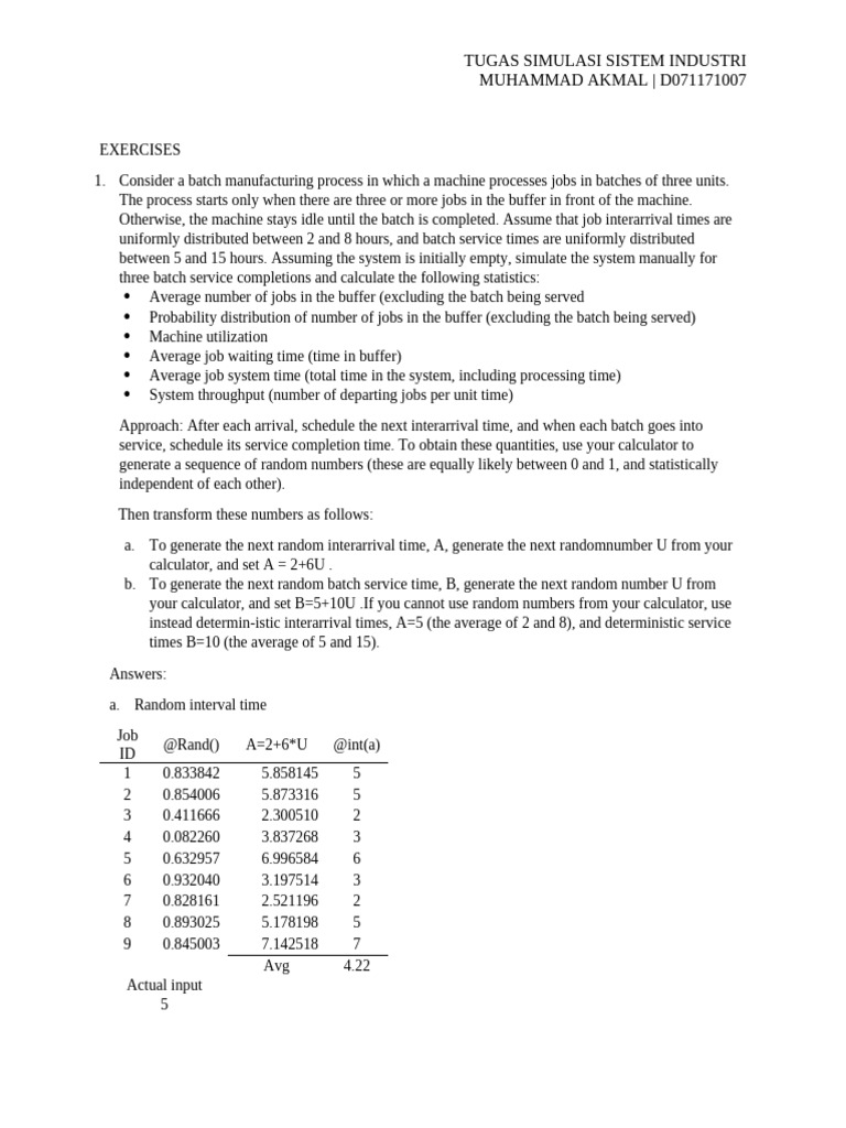 Batch Manufacturing Process Simulation | PDF | Applied Mathematics ...