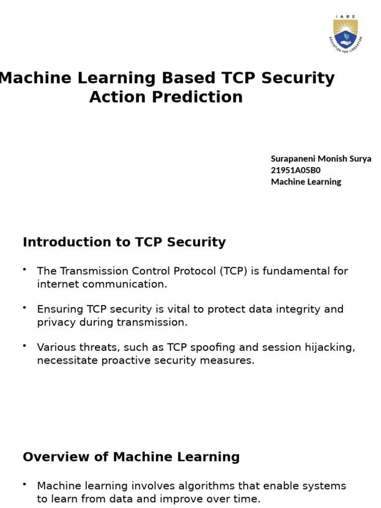 Machine Learning Based TCP Security Action Prediction | PDF | Machine ...