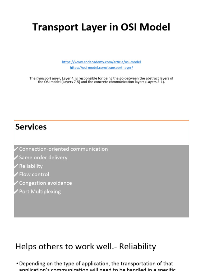 Transport Layer Pdf Transmission Control Protocol Port Computer
