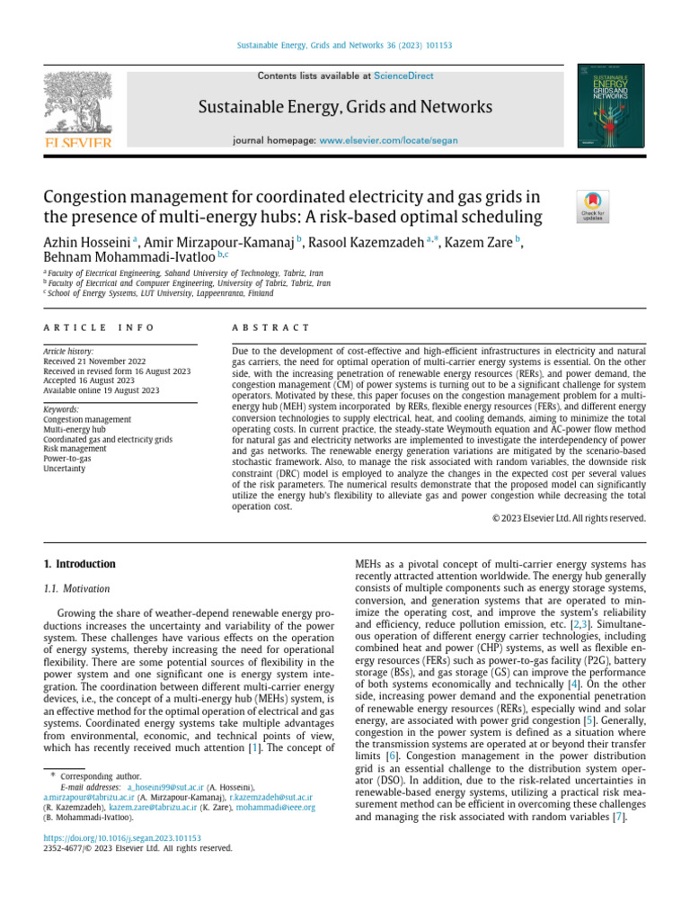 Congestion Management For Coordinated Electricity and Gas Grids in The ...
