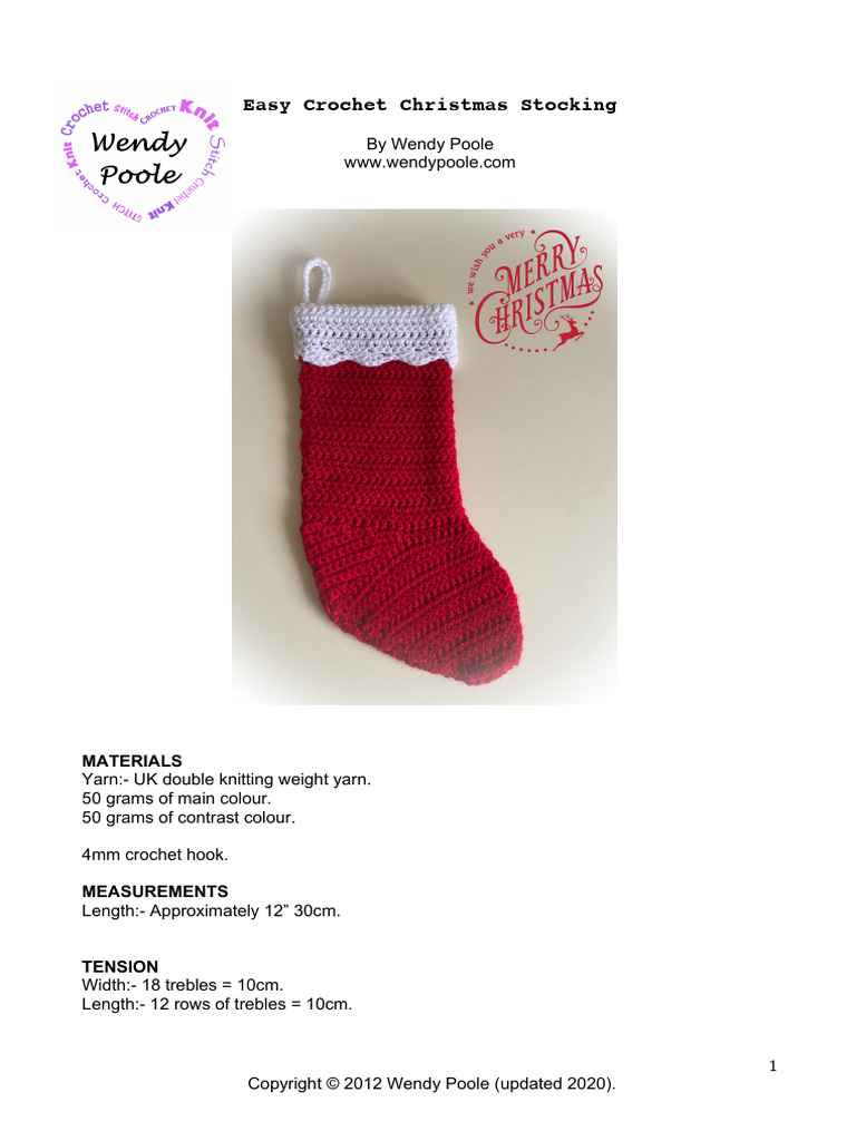 Easy Crochet Christmas Stocking | PDF | Crochet | Crafts