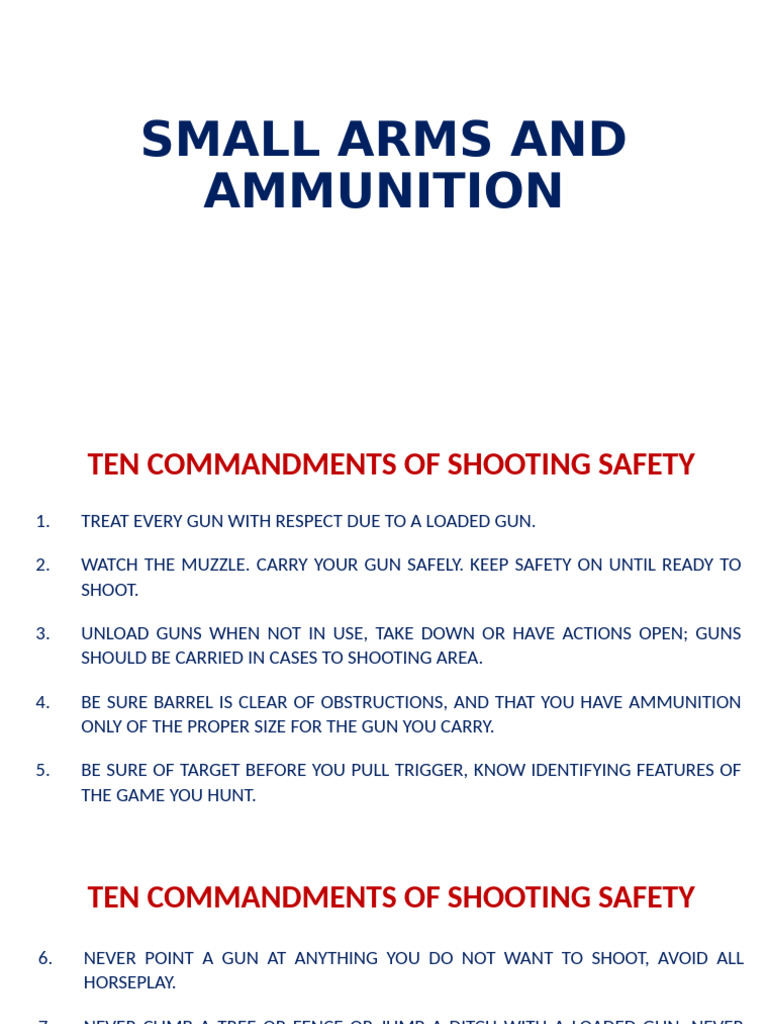 Small Arms: 10 Safety Commandments | PDF | Gun Barrel | Cartridge ...